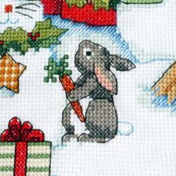 Personalised Christmas Stocking With Embroidered Santa & Snowman Custom Cross Stitch Family Stockings Decor Made To Order - thumbnail 3