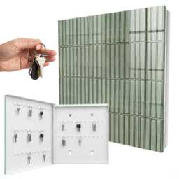Green Pattern Wall Mounted Key Cabinet, Industrial Box, Minimalist Textures, For Lovers Of Modern Design - thumbnail 2