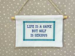 Funny Golf Wall Hanging, Personalised Golfer Gift, Custom Quote Sign, Embroidered Decor