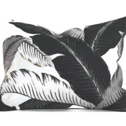Outdoor Pillow Cover With Zippers, Easy To Use, Washable, Black & Grey Swaying Palms - thumbnail 3