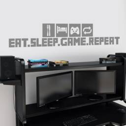 Eat.sleep.game.repeat - Gaming Removable Vinyl Wall Decal Stickers Home Decor Art - thumbnail 3