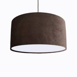 Brown Lampshade in Velvet With White Lining