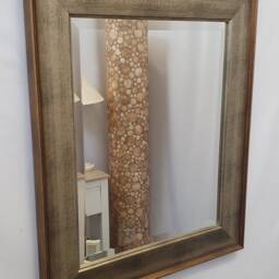 Antique Silver Gold Classic Wood Frame Wall Mirror Small Size 56x66cm Quality Bevelled Glass Made in UK - thumbnail 2