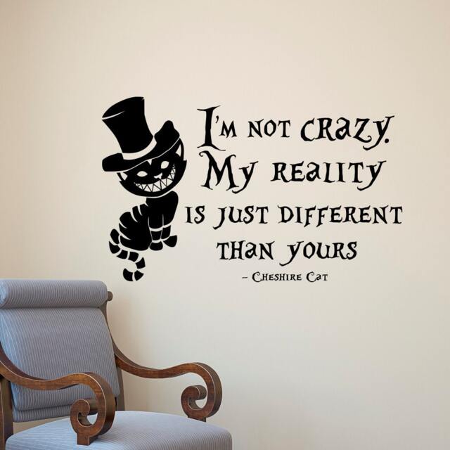 Cheshire Cat Wall Decal Alice in Wonderland Quote, Nursery Decor Q169 - image 1
