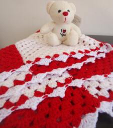 Newborn Gift, Baby Blanket Crochet Blanket, Swaddle Granny Square Girl Knit Gift - thumbnail 1
