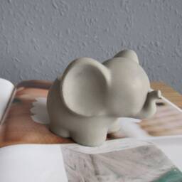 Concrete Cute Elephant Plant Pot Planter Gift Nursery Decor Cactus Pot, Small Indoor Unique Statue - thumbnail 4