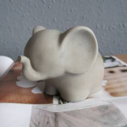 Concrete Cute Elephant Plant Pot Planter Gift Nursery Decor Cactus Pot, Small Indoor Unique Statue - thumbnail 3