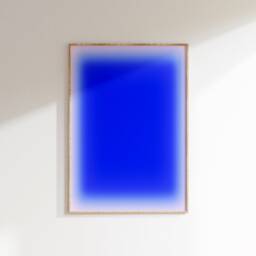 Blue Glow Print - Bright Aura Glow, Spiritual Poster, Positive Affirmation, Self Care Art, Energy, Gradient - thumbnail 2