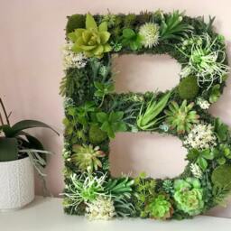 Succulent Moss Letter Large Woodland Nursery Wall Art, Office Logo Sign - thumbnail 2