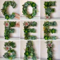 Succulent Moss Letter Large Woodland Nursery Wall Art, Office Logo Sign - thumbnail 3