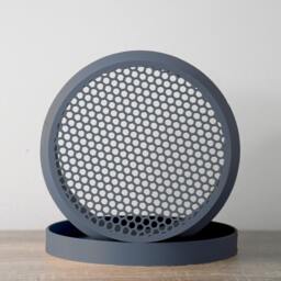 "Carolina Planter With Drainage & Saucer in Stone Blue, Lattice 3D-Printed Plant Pot, Small To Large Sizes 4"" 5"" 6"" 7"" 8" - thumbnail 3