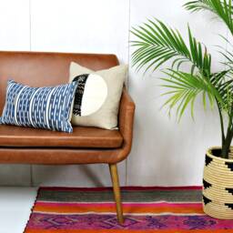 Black & White Mud Cloth Beige Linen Pillow Cover/Various Sizes Artisan Made Natural Plant Dyes Loom Woven Minimalist African Neutral - thumbnail 2