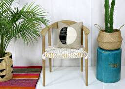Black & White Mud Cloth Beige Linen Pillow Cover/Various Sizes Artisan Made Natural Plant Dyes Loom Woven Minimalist African Neutral - thumbnail 1