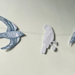 Bird Garland Folk Art Wall Decor, Gift For Lover - thumbnail 3