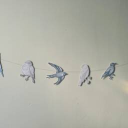 Bird Garland Folk Art Wall Decor, Gift For Lover - thumbnail 2