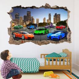 Super Sports Cars Supercar Wall Stickers Mural Decal Print Art Kids Bedroom Decor - thumbnail 2