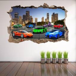 Super Sports Cars Supercar Wall Stickers Mural Decal Print Art Kids Bedroom Decor - thumbnail 3