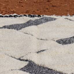 Handmade Geometric Wool Berber Rug Modern Moroccan Design - thumbnail 4