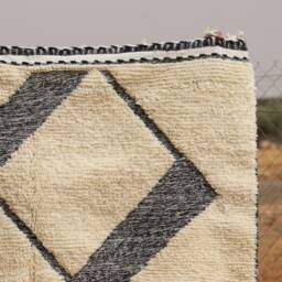 Handmade Geometric Wool Berber Rug Modern Moroccan Design - thumbnail 2