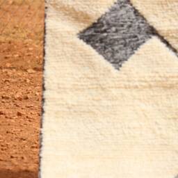 Handmade Geometric Wool Berber Rug Modern Moroccan Design - thumbnail 3