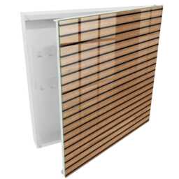 Wooden Panels Wall Mounted Key Cabinet, Brown Box For Home, Minimalist Textures, Lovers Of Natural Materials - thumbnail 2