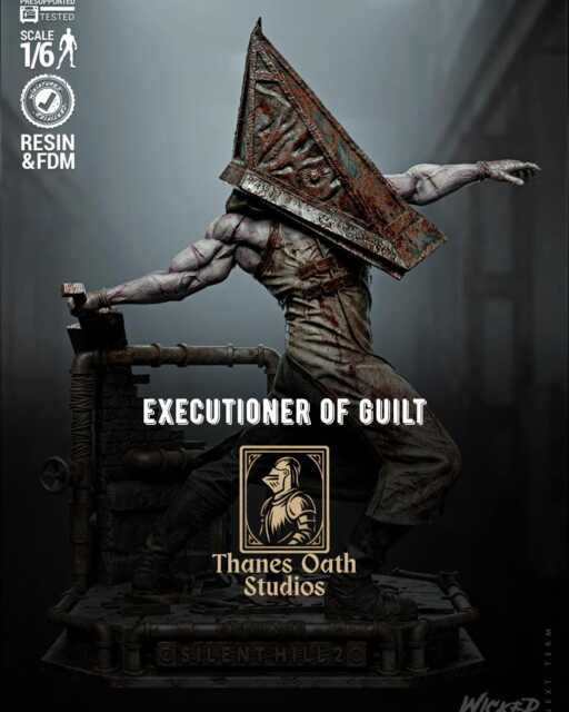 Executioner Of Guilt - Psychological Horror Monster Silent City Pryamid Head Resin Figure 16K - image 1