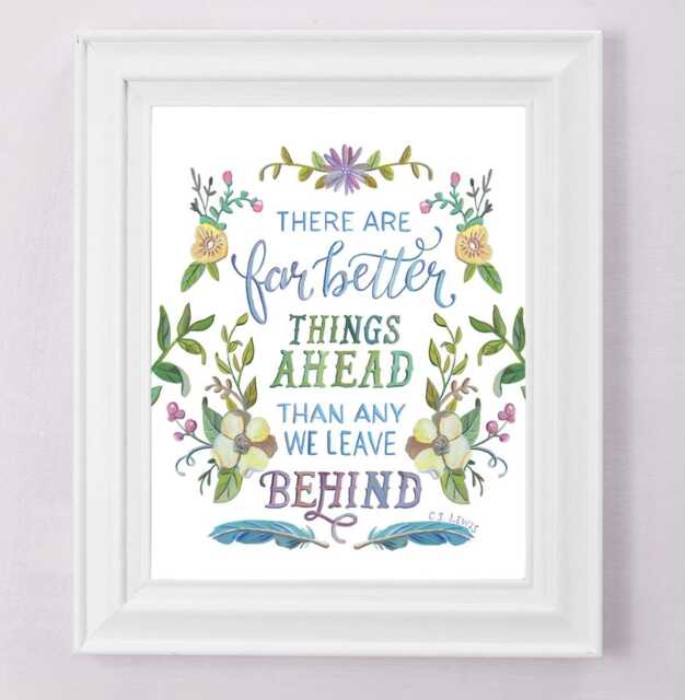 C.s. Lewis Quote Art Print Hand-Lettered Floral Design - image 1
