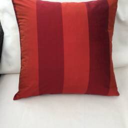 Vibrant Red & Burnt Orange Shantung Silk Pillow Cover - thumbnail 2