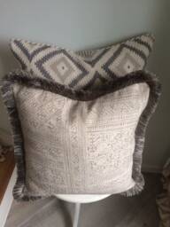 Andrew Martin Ostuni Storm Cushion Cover With Ruche Trim 45cm X - thumbnail 1