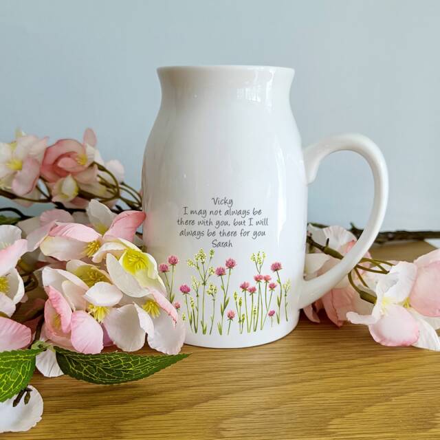 Personalised Pink Flower Jug - Gift For Friends Vase I Will Always Be There For You - image 1