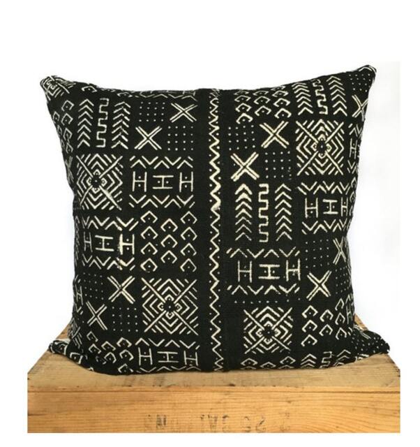 Black & White African Mud Cloth Pillow Cover 18 Inch - image 1