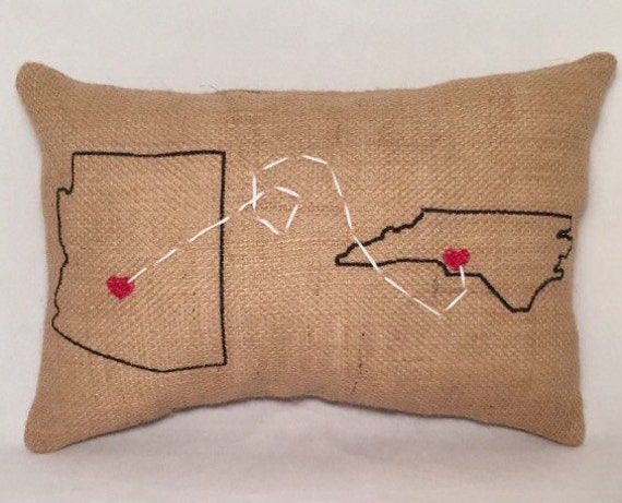 Places Embroidered Pillow - State Shapes - image 1
