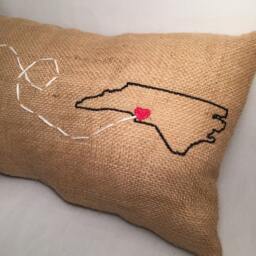 Places Embroidered Pillow - State Shapes - thumbnail 3