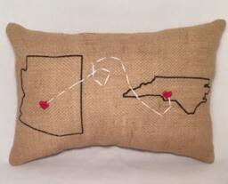 Places Embroidered Pillow - State Shapes - thumbnail 1