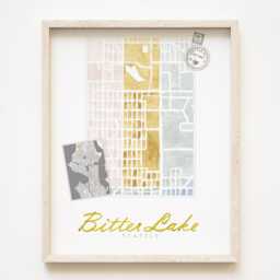 Bitter Lake Seattle Neighborhood Map Watercolor Print Washington City Block Plan - Art Print Downtown Wall Realtor Gift Local - thumbnail 1