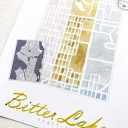 Bitter Lake Seattle Neighborhood Map Watercolor Print Washington City Block Plan - Art Print Downtown Wall Realtor Gift Local - thumbnail 2