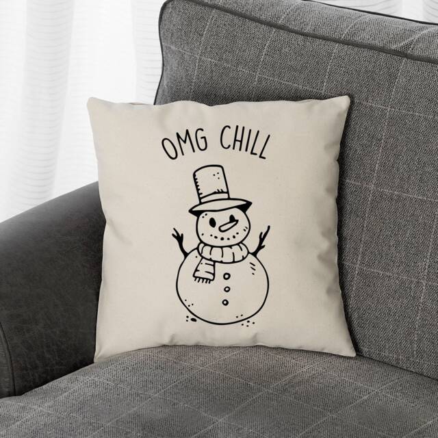 Christmas Cushion Cover Snowman Design - Fairtrade Cotton - image 1