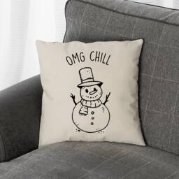 Christmas Cushion Cover Snowman Design - Fairtrade Cotton - thumbnail 1