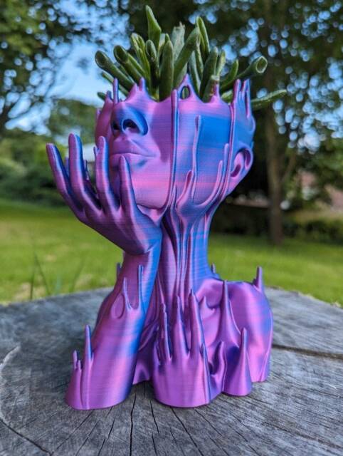 Head Planter, Melted Head Plant Pot, Artistic Planter For Indoor Plants & Outdoor Plants, A Gift You Or Yourself. Decoration - image 1