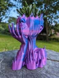 Head Planter, Melted Head Plant Pot, Artistic Planter For Indoor Plants & Outdoor Plants, A Gift You Or Yourself. Decoration - thumbnail 1