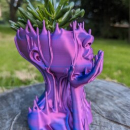 Head Planter, Melted Head Plant Pot, Artistic Planter For Indoor Plants & Outdoor Plants, A Gift You Or Yourself. Decoration - thumbnail 2