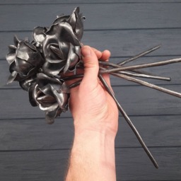 6 Forged Roses, Metal Rose, Bouquet, Flowers, 6Th Anniversary Gift, Gift For Her, Iron Gifts, Blackmith - thumbnail 3