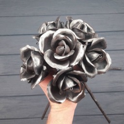 6 Forged Roses, Metal Rose, Bouquet, Flowers, 6Th Anniversary Gift, Gift For Her, Iron Gifts, Blackmith - thumbnail 2