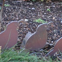 Rustic Recycled Steel Quail Family Garden Art, Set Of 5 - thumbnail 2
