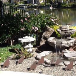 Rustic Recycled Steel Quail Family Garden Art, Set Of 5 - thumbnail 4