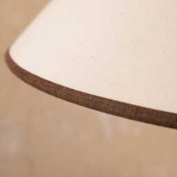 Handmade Ceramic Table Lamp, A Lighting & Decorative Object. Terracotta Base Shade With Brown Trim - thumbnail 2