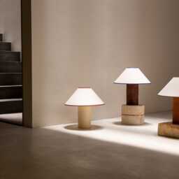 Handmade Ceramic Table Lamp, A Lighting & Decorative Object. Terracotta Base Shade With Brown Trim - thumbnail 3