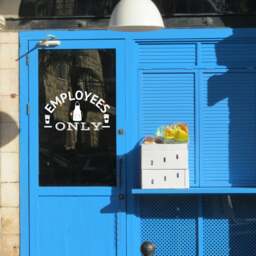 Employees Only Coffee Shop/ Bakery Business Sign - Modern Vinyl Quote Wall Decal For Businesses - thumbnail 2