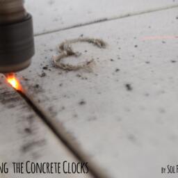 Organic Shape Concrete With Wood Wall Clock - Minimal Modern N6 Home Decor Housewarming Gift - thumbnail 3