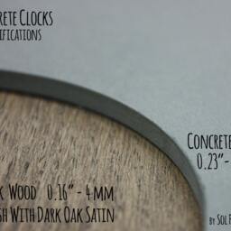 Organic Shape Concrete With Wood Wall Clock - Minimal Modern N6 Home Decor Housewarming Gift - thumbnail 2